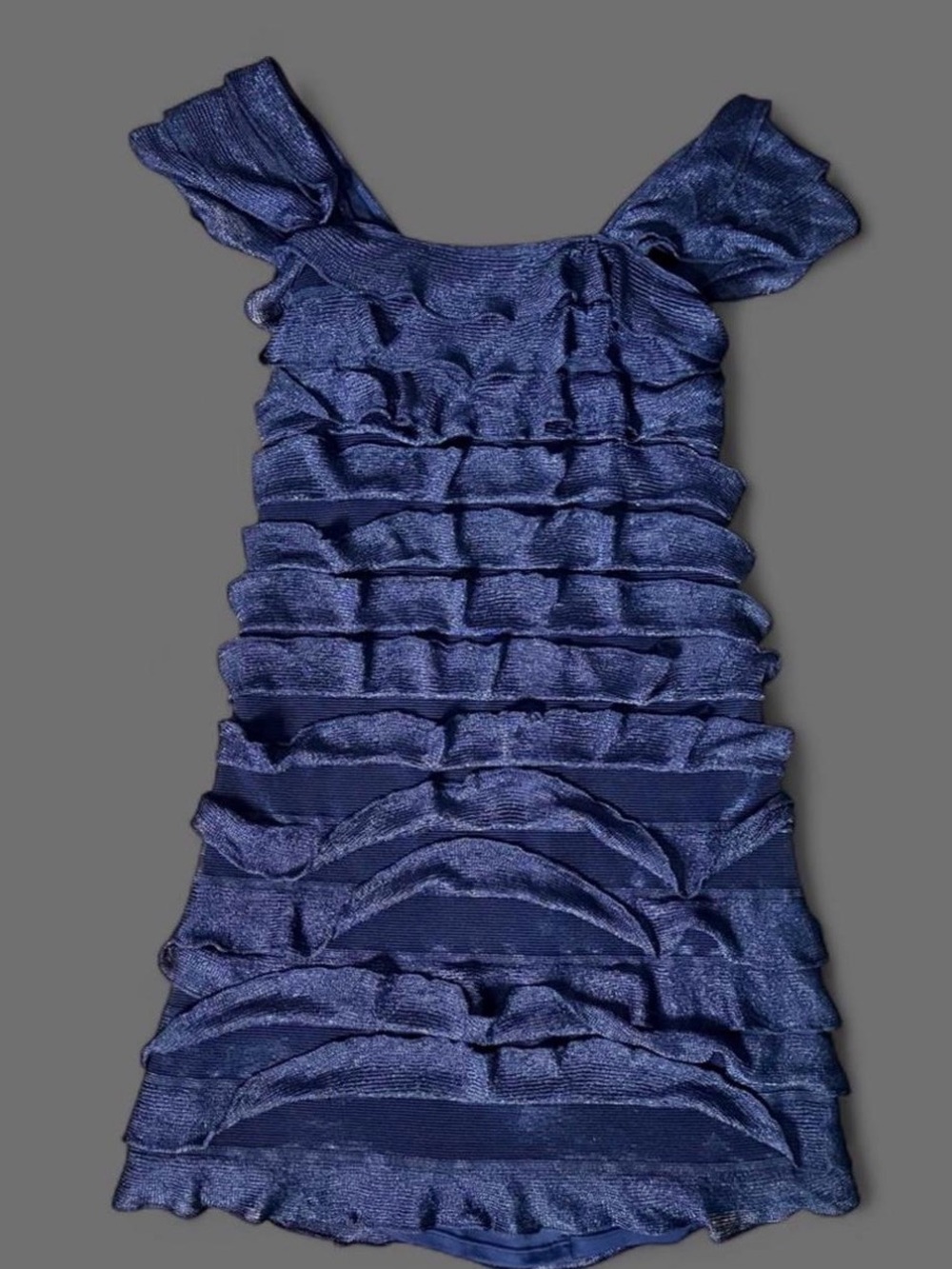 Max Studio Tiered Navy Blue Dress - Size Medium